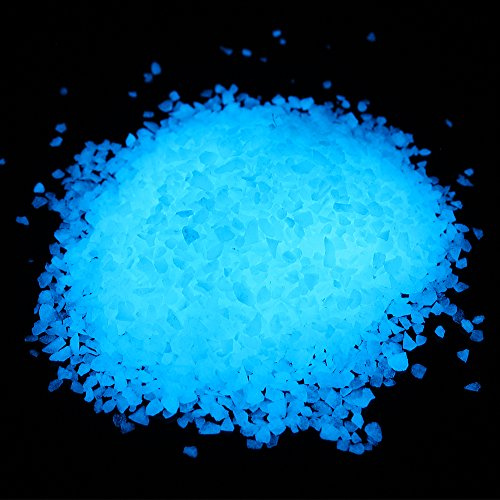 Shiny Stone Glow in The Dark Aquarium Gravel Sand, Sky Blue, 3-5mm