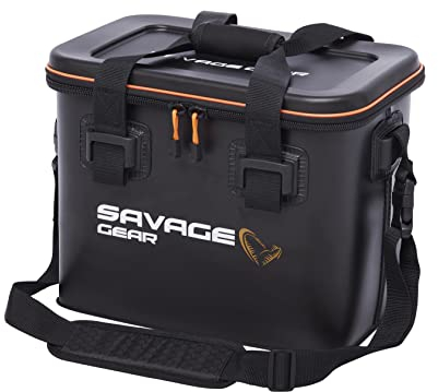 Savage Gear WPMP Köder Reisetasche - wasserdichte Angelgerätetasche, Eva Mehrzweck-Aufbewahrungskoffer, Abnehmbarer Schultergurt, Netztasche für Angelköder, Köderboxen und Outdoor-Angelgeräte 24L