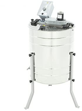 LYSON 4 Waben Honigschleuder Diagonalschleuder elektrischer Antrieb 230V Ø500 DNM Zander LN Honeyextractor mit rostfreiem Ventil Tangentialschleuder für 4 Rähmchen DNM, LN, Zander MINIMA LINE