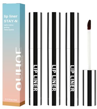 Avtagbart Lip Liner i 3 färger, vattentätt, fyllande, långvarigt, avtagbart läppmakeup (3 st)
