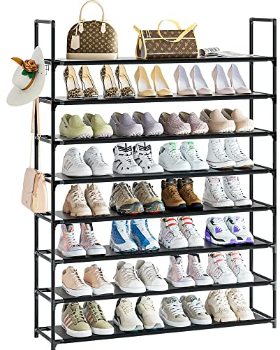 OYREL Schuhregal 8 Ebenen Schuhständer Schuhorganizer für 32-40 Paar Schuhe Platzsparend & Stabil Schuhschrank für Eingangsbereich, Kleiderschrank und Garage