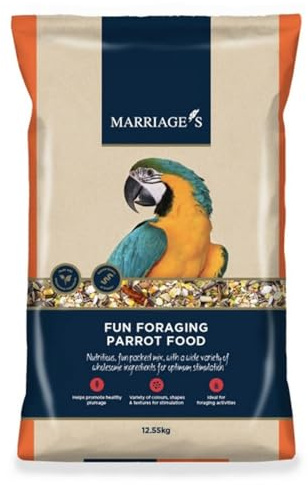 Marriage's - Parrot Food, Oats and Peanut Kernels (12.55kg) | Wholesome Bird Seed Packed with Fibre and Protein, Suitable for Parrots, Bulk Bag