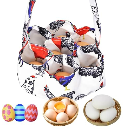 Cestino per la raccolta delle uova, grande capacità, borsa per raccogliere uova di gallina, borsa per raccogliere uova di gallina, comoda borsa per raccogliere le uova, cestino per casa, fattoria