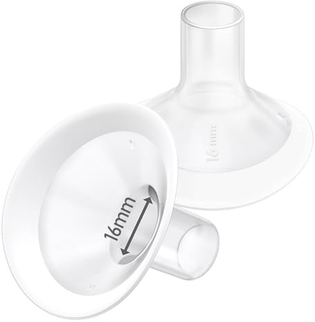 2 embouts d'insertion 16 mm souples, angle d'ouverture élargi de 106°, bord souple, Compatible avec Medela PersonalFit, Freestyle, Maxflow, Freestyle Flex, Swing Maxi