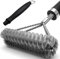 Kezidhp Brosse de Nettoyage pour Barbecue en Acier Inoxydable - Manche Long Isolant 45.5cm avec Grattoir Intégré - Nettoyage 360° des Grilles (Gaz, Charbon de Bois, Cuisson Extérieure)