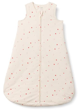 Amazon Essentials x Sofia Grainge Saco de Dormir de Algodón, Manta para Llevar de 2,5TOG Unisex Bebés, Marfil Varios Corazones, 12-18 meses