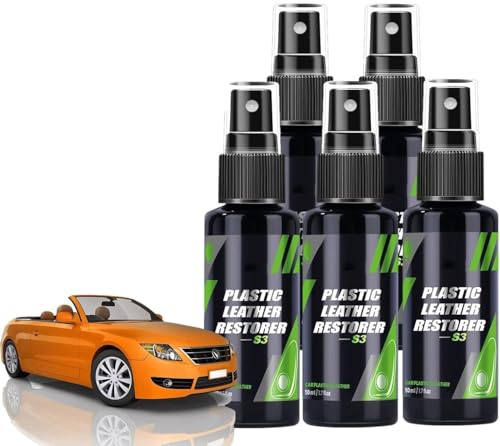 Ristrutturante per plastica e pelle 50 ml, Spray detergente per interni auto senza risciacquo, Agente di rivestimento rinnovante per pelle e plastica, Per la pulizia e il restauro di veicoli