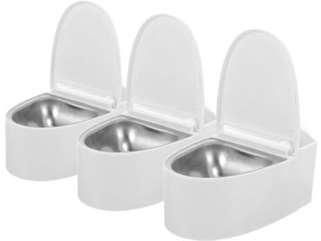 NIYANGLE Cenicero de Pared para Baño 3 Piezas con Tapa Abatible Diseño Creativo sin Clavos Tamaño Compacto para Dormitorio y Oficina Cenicero de Inodoro Funcional y Fácil de Limpiar