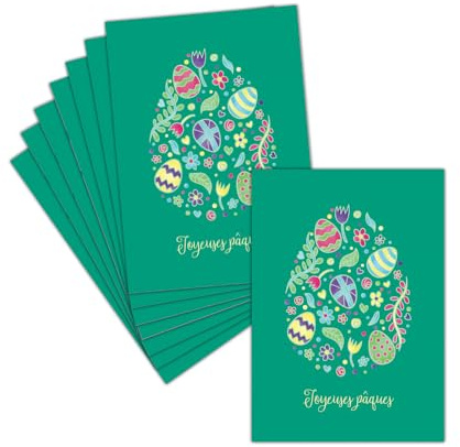 MERCI-FACTEUR.COM Carte Joyeuses Pâques - 8 Cartes Postales (3 Formats Dispos) - Carte Å’uf Décoré Pour Un Joyeux Printemps