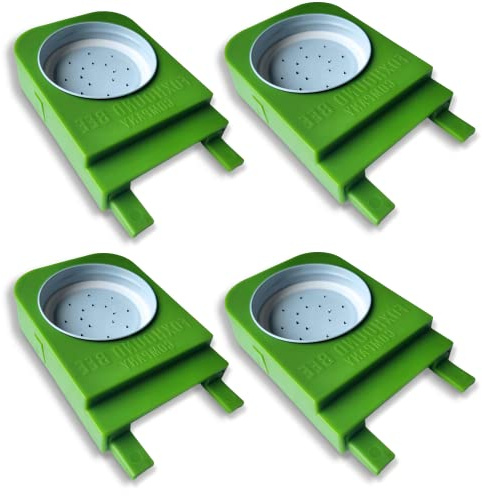 Foxhound Bee Company Front Entrance Honey Bee Feeder and Lid for Feeding Bees Water or Sugar Syrup from The Front of The Hives in Beekeeping - 4 Pack