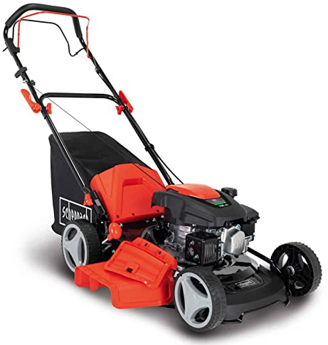 Scheppach MS161-46 Self-Propelled Petrol Lawnmower | 46cm Cutting Width | Mulching & Cleaning | 55L Grass Bag | Foldable & Compact