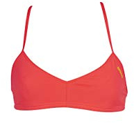 Arena Top Bandeau Live Parte Superior Bikini, Mujer, Fluo Red/Yellow, XL
