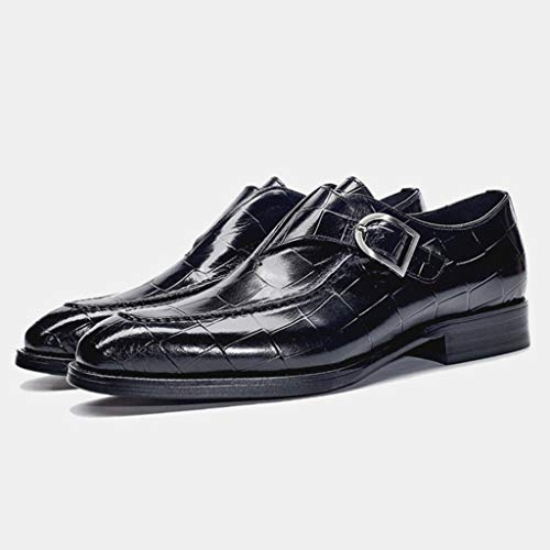 Men's Monk Shoes,Party Banquet Monk-Strap Formal Dress Shoe Work Office Walking Business Leather Shoes,Black- 40/UK 7/US 7.5
