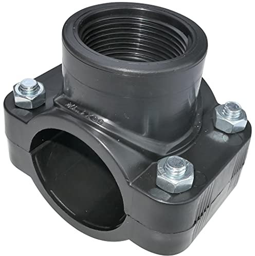 Aerzetix - C51874 - Collare di Presa per Tubi Ø50 - Filettatura 1 1/4'' - con 4 bulloni - Fascetta di derivazione per Tubi secondari