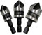 Fixinus Set di 3 punte a svasatura per legno, set di 5 svasatori conici per flauto, set con svasatore in metallo, codolo esagonale a 90°, 5 scanalature, diametro 12,16,19 mm