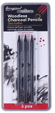 Set di matite senza legno nere a 6 gradi in grafite a 3 gradi, matita a carboncino per principianti, studenti, pittori amatoriali, 3/6 matite in grafite medie e dure, 6 gradi