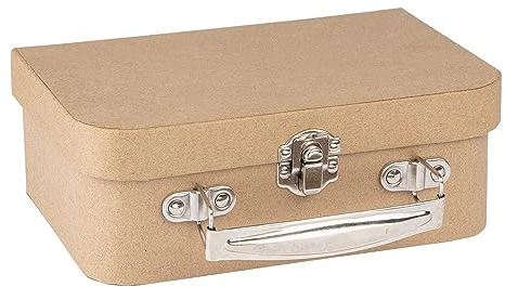 Ideen mit Herz Aufbewahrungskoffer | 18 x 12 x 6,5 cm | mit Kraftpapier-Oberfläche | Pappmaché | mit Metallgriff und Metallverschluss