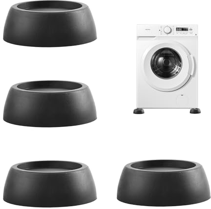 Littlegaofeithing 4 pcs Amortisseurs lave linge,Patin Anti Vibration Lave Linge,Pied Anti Vibration Machine a Laver pour Machines à Laver Séchoirs et Meubles(Ferreux)