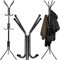 Ruhhy Garderobenständer 12 Haken 3 Ebenen 175cm Kleiderständer für Jacken Mäntel Schals Taschen Hüte Metall Schwarz/Weiß 23814, Farbe:Schwarz/Black