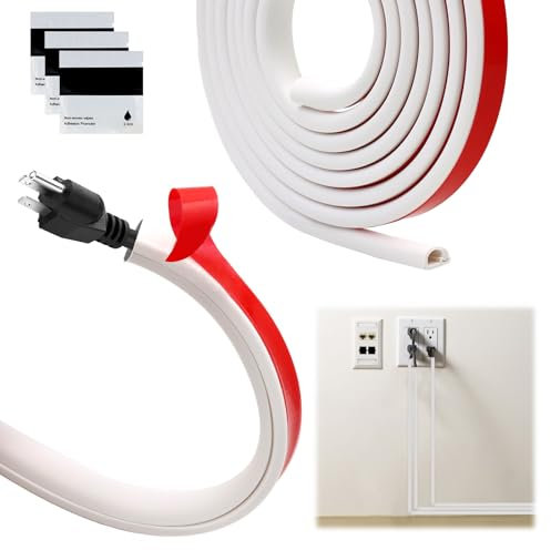 Canalizzazione per Cavi, Canalina Portacavi, Canalina Passacavi Adesiva Da 3 Meter, Canali a Cavo Semicircolare, Canalina Passacavi Copricorda in PC Morbido per Home Ufficio, 15mm x 10mm x 3 Meter