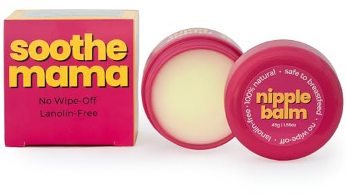 Nipple Balm for Breastfeeding – 100% Natural, Lanolin-Free Nipple Cream – No Wipe-Off Needed, Safe for Baby & Mum – Soothe Mama, 45g