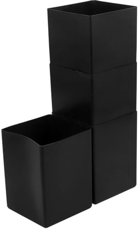 Mikikit Cepillo de Mantener de Soporte de Plástico Inodoro Cuadrado para Portátiles Negro, 4 Piezas Fáciles para Limpieza en y Viajes y Baños Públicos