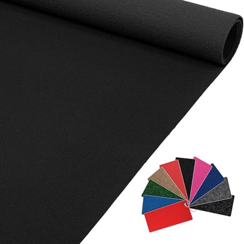 Messeteppich Event Teppich Teppich Läufer Meterware Hochzeitsteppich Empfangsteppich VIP Alex Läufer Flur 100 x 100 cm Schwarz