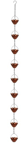 Catena Artistica Per La Raccolta Della Pioggia Con Coppe Per Fiori in Metallo Facile Conversione Delle Grondaie Esperienza Uditiva Rilassante Regalo Da Giardino Facile Installazione Sostituzione Della
