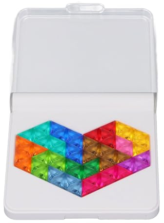 SIXRUN Rompecabezas Tangram Interactivo Juego de Mesa de Rompecabezas de Plástico para Niños Juguete Educativo de Entrenamiento de Pensamiento Lógico, Tamaño de Caja de Tablero de Ajedrez de 5.5 X