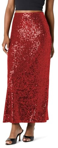 Gonne lunghe con paillettes da donna, aderente, vita alta, rock Raves Carnevale, moda, performance, rock da party, elastico, costume da danza, streetwear, stretch, rock con paillettes e glitter
