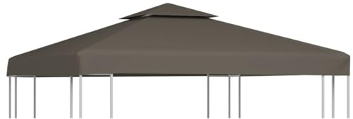 vidaXL Paviljongtak med ventilering 310 g/m² 3x3 m taupe