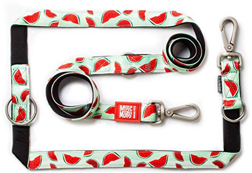 Max & Molly Multifunktions Hundeleine 2m mit 2 Karabinern, Watermelon/M Umhängeleine Gepolstert, Sicher & Flexibel - Komfort für deinen treuen Begleiter