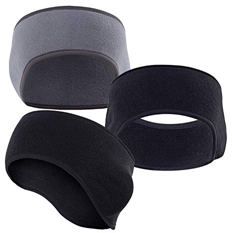 3 Piezas Cinta Pelo Deporte Orejeras, Diadema Multifuncionales Elásticas, Vellón Banda el Sudor Cabeza para Hombres y Mujeres