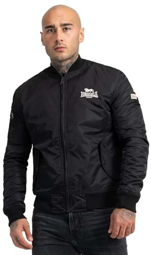 Lonsdale London Tern Hill Uomo Giacca Bomber nero XL 100% poliestere