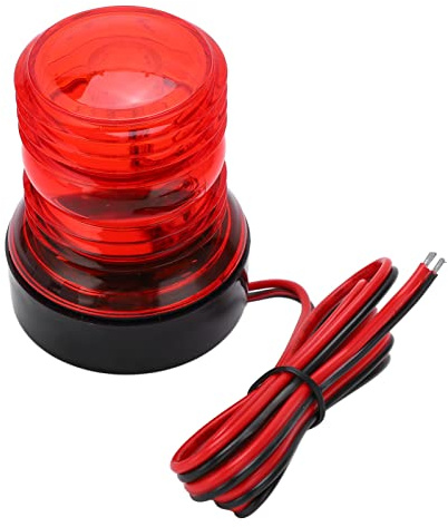 Feu de Navigation à LED, Feu Rouge de Bateau 360° Feu D'ancrage Rond Feu de Poupe Marin pour Voile DC 12V-24V