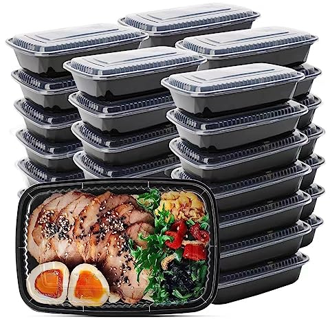 WUHUIXOZ 50 Stück 32oz Meal Prep Container mit, Prämie Wiederverwendbar Behälter für die Zubereitung von Mahlzeiten Lunchbox mit Deckel, Mikrowelle, Gefrierschrank, Spülmaschinenfestk