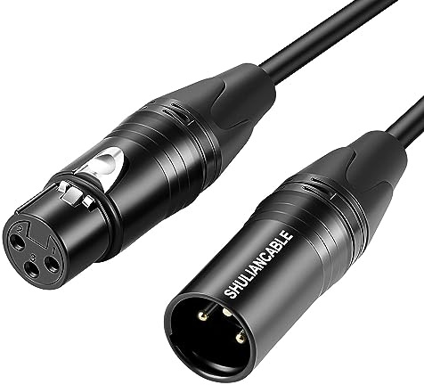 SHULIANCABLE XLR-Kabel, professionell, symmetrisch, männlich auf weiblich, Mikrofonkabel, kompatibel mit Mikrofon, Mischpult, Kamera, Verstärker, Phantomspeisung, Lautsprecher (2M)