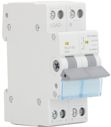 Wechselstrom-Miniatur-Leistungs Schalter, 230VAC 63A Dual Power Manual Transfer Switch, 2 Pole 35mm Din Rail Mount Mini Interlock Circuit Breaker für Generatoren Dual-Power-Systeme