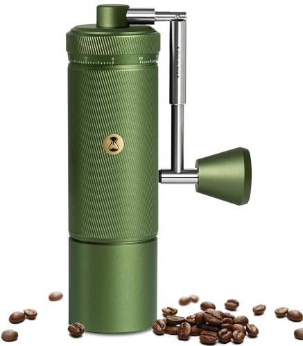 Macinacaffè manuale S3 TIMEMORE, Regolazione Esterna, Manico Pieghevole, Corpo in Metallo Integrato Aggiornato, Espresso Moka Pour Over Caffè Francese, Verde