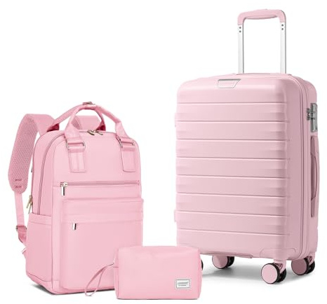 LARVENDER Carry On Luggage 22x14x9 Airline Approved, Suitcases with Wheels