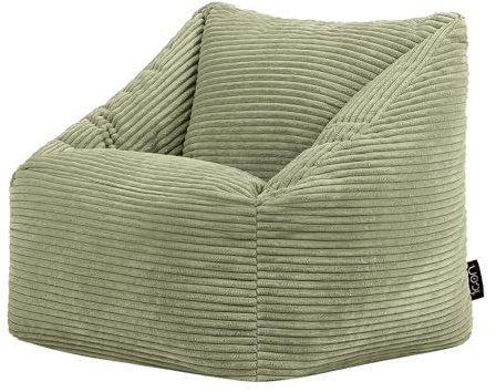 icon Natalia Pouf Bambini, Roze, Velluto a Coste, Pouf Poltrona, Poltrona Sacco con Riempimento Incluso, Sedia Bambini, Mobili Camera da Letto