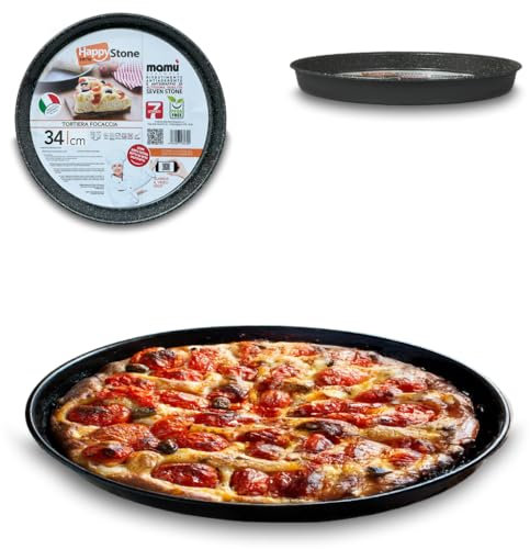 ARCA, Teglia Diametro 34 cm per Forno, Antiaderente e Adatta alla Lavastoviglie, Ideale per Pizza, Focacce e Altre Ricette, in Alluminio, Made in Italy