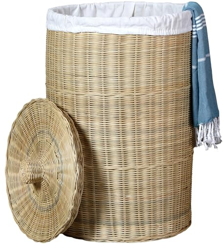 Wäschesammler mit Deckel – Wäschekorb Geflochten aus Rattan, 75 l | Aufbewahrung, Aufbewahrungsbox & Aufbewahrungskorb