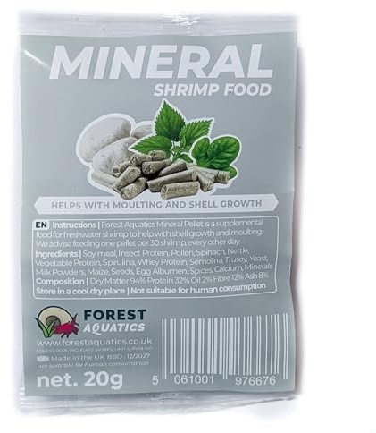 Forest Aquatics Nourriture pour crevettes en granulés minéraux (20 g)