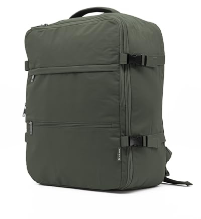 VOYAN Mochila Viaje Cabina Avión 45x36x20 Mochila Cabina Grande para EasyJet, Equipaje de Mano Grande, Bolsa de viaje Antirrobo con Puerto USB y bolsillo para ordenador portátil, NAP Verde