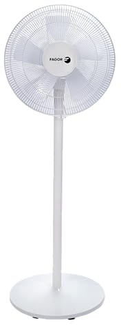 Fagor Aero Golvfläkt, 40 W, 3 hastigheter, aluminiummotor, 5 kraftfulla vingar, vertikal fläkt för hem, kontor, sovrum