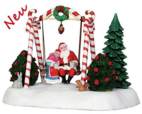 Lemax 24479 - Santa Swing - Weihnachtsmann schaukelt - Animiertes Tischstück - Santas Wonderland - Dekoration/Weihnachtsdeko - Weihnachtswelt/Weihnachtsdorf