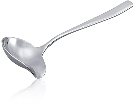 Mestolo per salse, Cucchiaio per salsine con beccuccio Cucchiaio per salsine in acciaio inox Manico lungo Mestolo per zuppa Cucchiaio per salsicce Cucchiaio per cucina Cucchiaio 19×7.5×3 cm