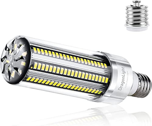 DragonLight Lampadina a LED super luminosa da 50W (sostituisce 350 Watt) – E27 Edison LED con adattatore E40 6000K bianco freddo 6000 lumen per illuminazione