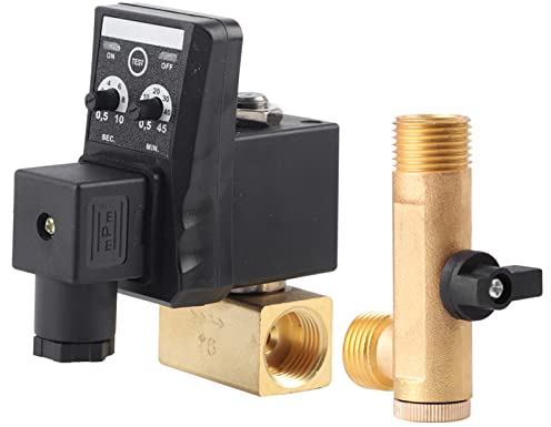 G1/2 DN15 Ablaufhahn aus Messing, programmierbar, automatisches Ablaufventil, elektronisches Ablassventil für die Verwaltung von Luftkompressorkondensaten (AC110 V)